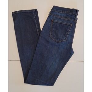 Lucky Brand Brooke Straight Jeans Women's Size 27 Blue Retro Stretch Denim Handc